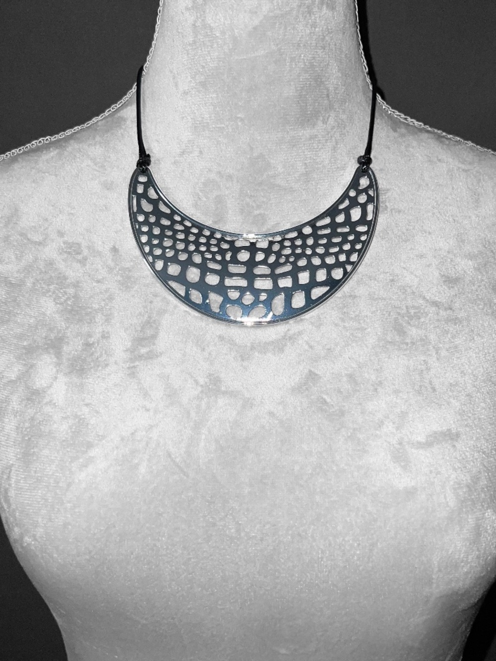Black & Silver Bib Necklace